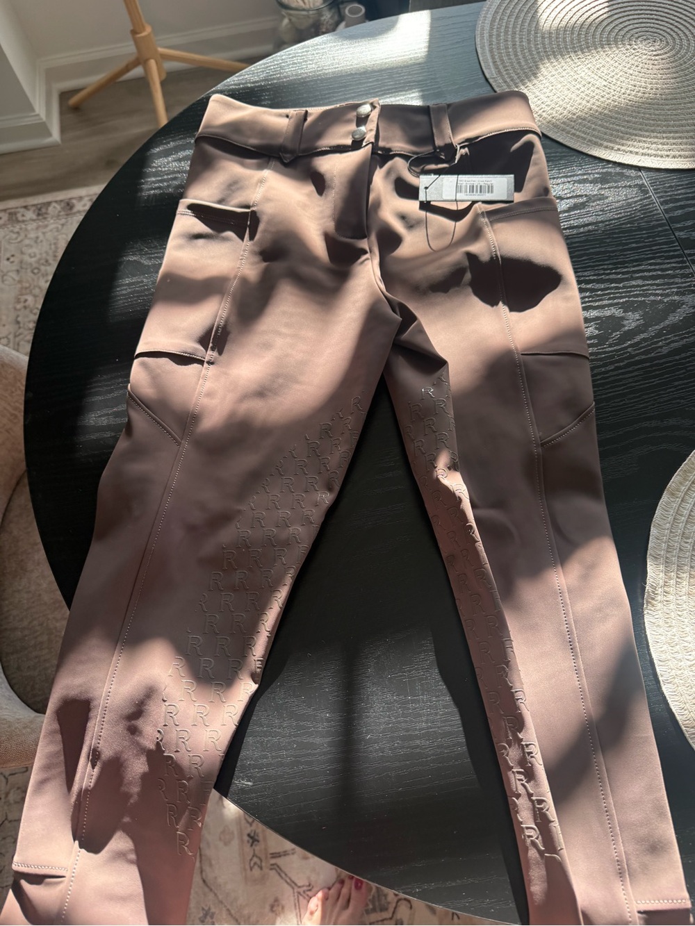 Free Ride Equestrian Kids Leggings in Taupe - Picture 3 of 5